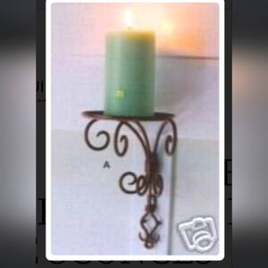 PartyLite Antique Brass Pillar Sconce Set of 2